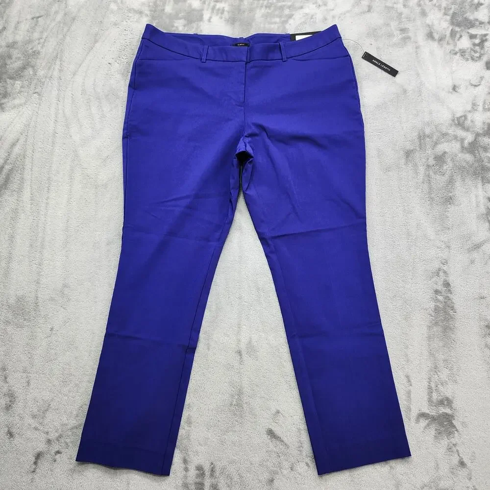 NEW Worthington Pants Womens 14 Purple Verge Violet Slim Fit Straight Leg Office